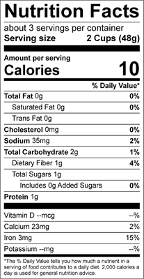Baby Romaine Nutrition Facts