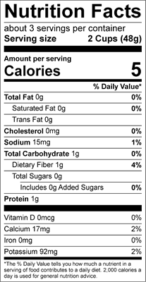 Aurora Nutrition Facts